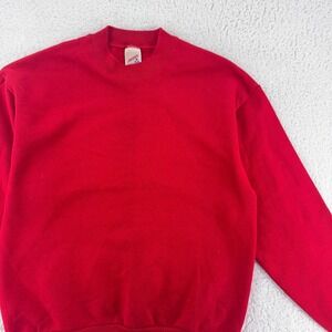 vintage 90s BLANK RED JERZEES CREWNECK SWEATSHIRT MEDIUM